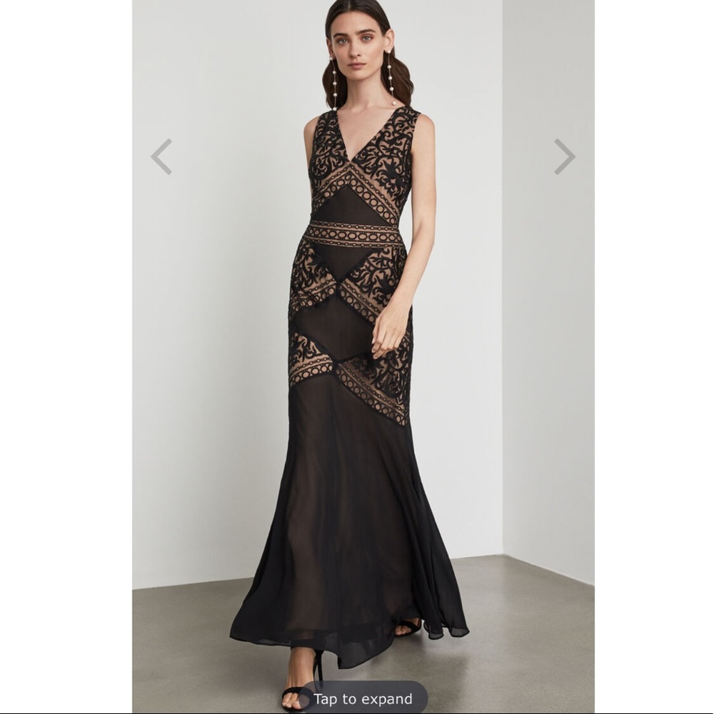 BCBG Scrolling Embroidery Gown